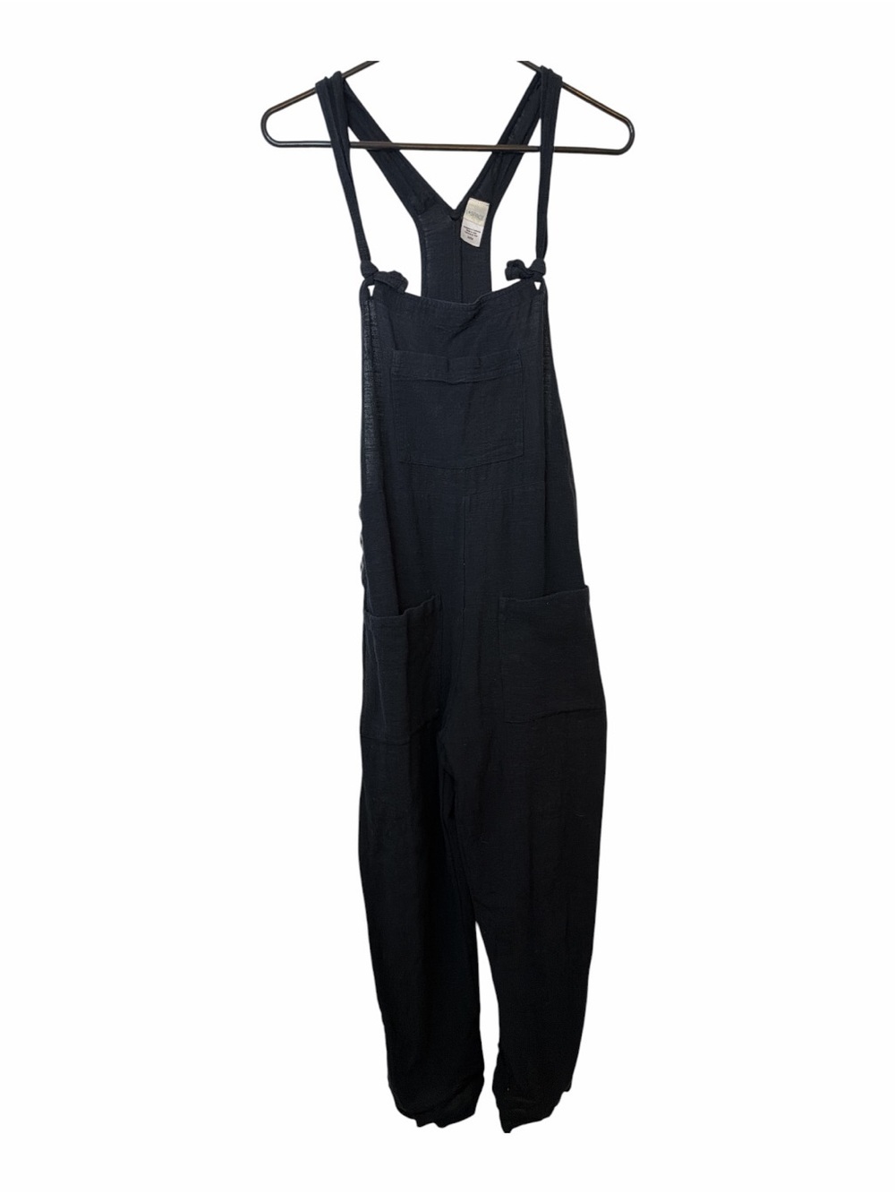 L Space Cali Girl Black Cotton Tie Strap Jumpsuit